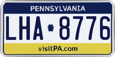 PA license plate LHA8776
