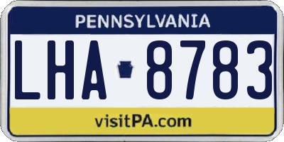 PA license plate LHA8783