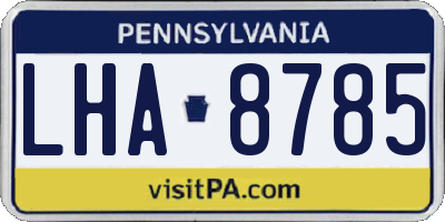 PA license plate LHA8785