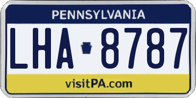 PA license plate LHA8787