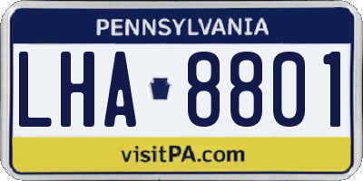 PA license plate LHA8801