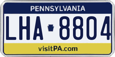 PA license plate LHA8804