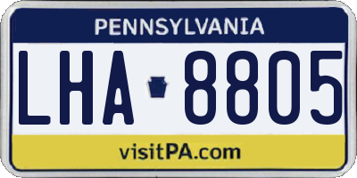 PA license plate LHA8805