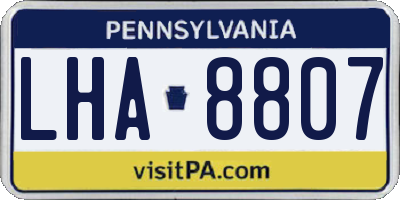 PA license plate LHA8807