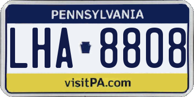 PA license plate LHA8808