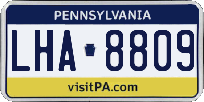 PA license plate LHA8809
