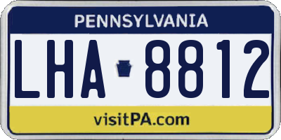 PA license plate LHA8812