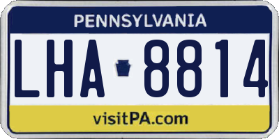 PA license plate LHA8814