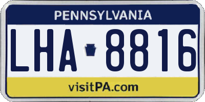PA license plate LHA8816