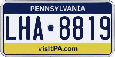 PA license plate LHA8819