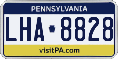 PA license plate LHA8828