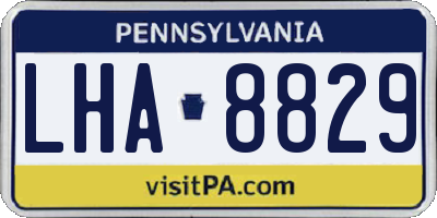 PA license plate LHA8829
