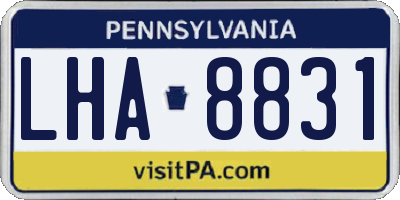 PA license plate LHA8831