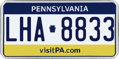 PA license plate LHA8833