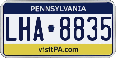 PA license plate LHA8835