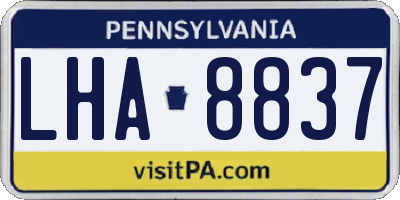 PA license plate LHA8837