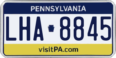 PA license plate LHA8845