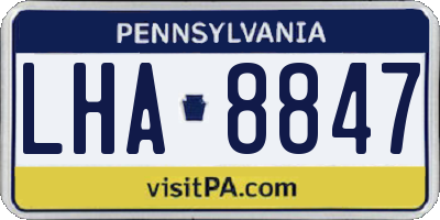 PA license plate LHA8847