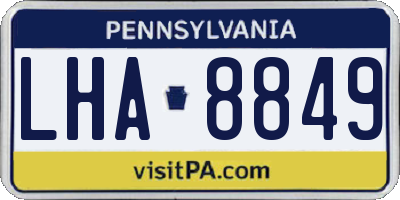 PA license plate LHA8849
