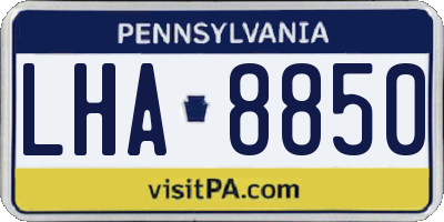 PA license plate LHA8850