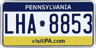 PA license plate LHA8853