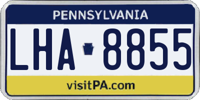 PA license plate LHA8855