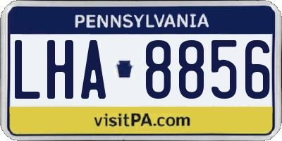 PA license plate LHA8856