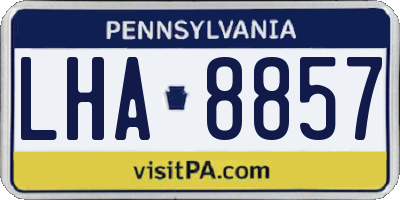 PA license plate LHA8857