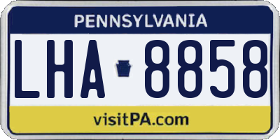 PA license plate LHA8858