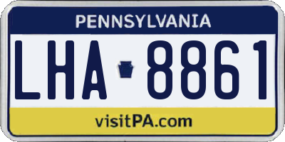 PA license plate LHA8861