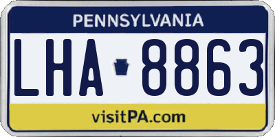 PA license plate LHA8863