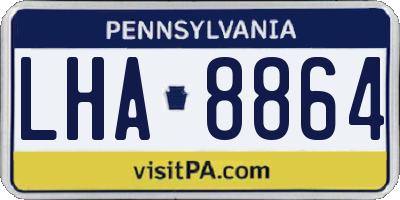 PA license plate LHA8864