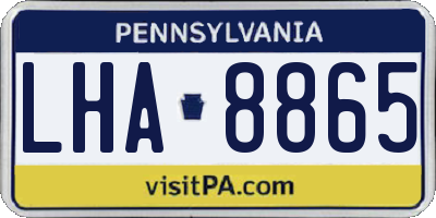 PA license plate LHA8865