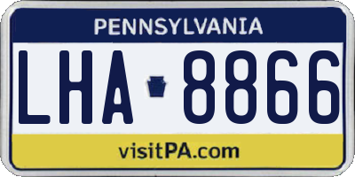PA license plate LHA8866