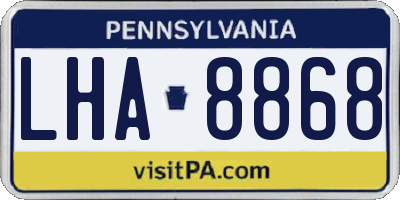 PA license plate LHA8868