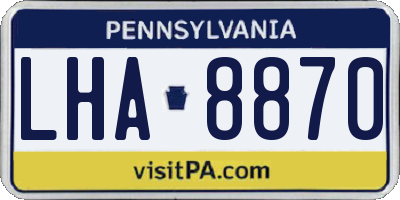 PA license plate LHA8870