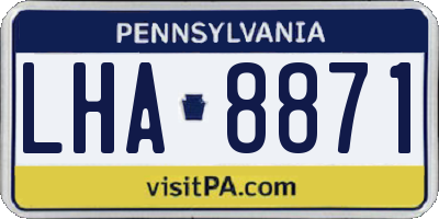 PA license plate LHA8871