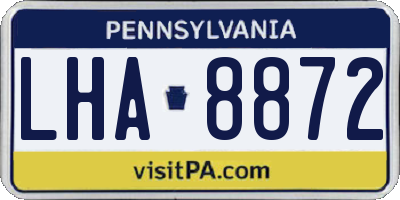PA license plate LHA8872