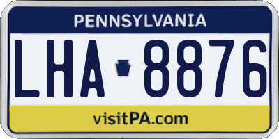 PA license plate LHA8876