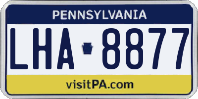 PA license plate LHA8877