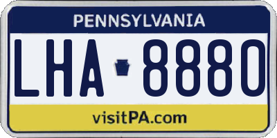 PA license plate LHA8880