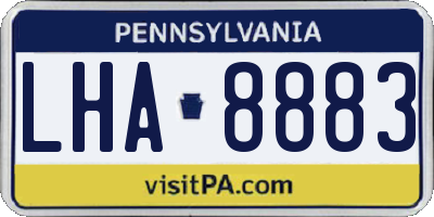 PA license plate LHA8883