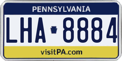 PA license plate LHA8884
