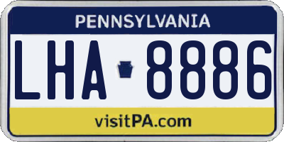 PA license plate LHA8886