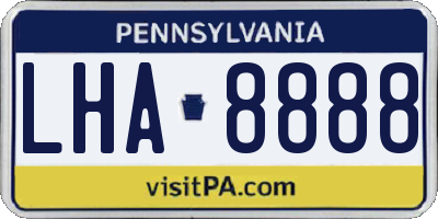 PA license plate LHA8888