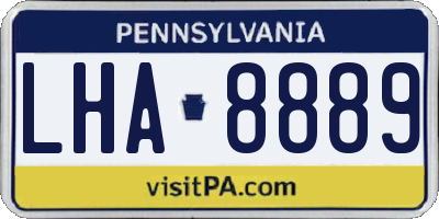 PA license plate LHA8889