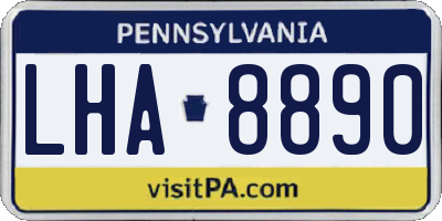 PA license plate LHA8890