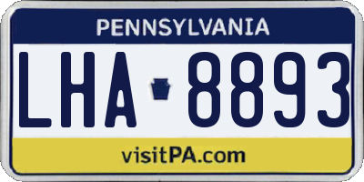 PA license plate LHA8893