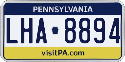 PA license plate LHA8894