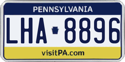 PA license plate LHA8896